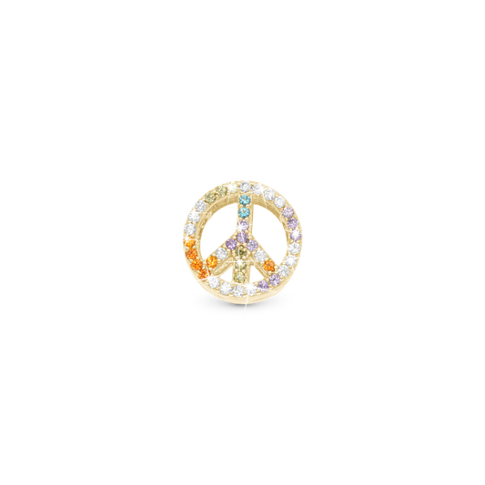 Shine in Peace - Charm 4 mm with Bracelet - Polished Gold-Plated Sterling Silver with 38 Cubic Zirconia