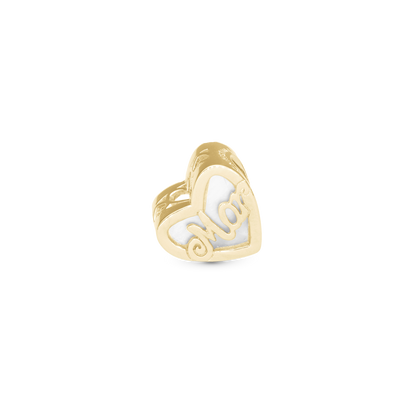 The World best Mom - Charm 4 mm with Bracelet - Polished Gold-Plated Sterling Silver with Pearlmor