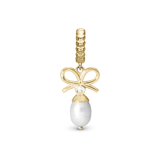 Celebrate - Dangle Charm 4 mm with Bracelet - Polished Gold-Plated Sterling Silver with 1 Cubic Zirconia