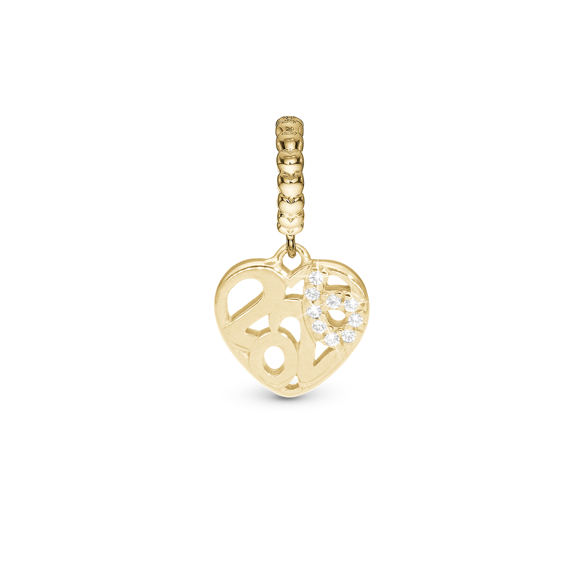 2026 - Dangle Charm 4 mm with Bracelet - Polished Gold-Plated Sterling Silver