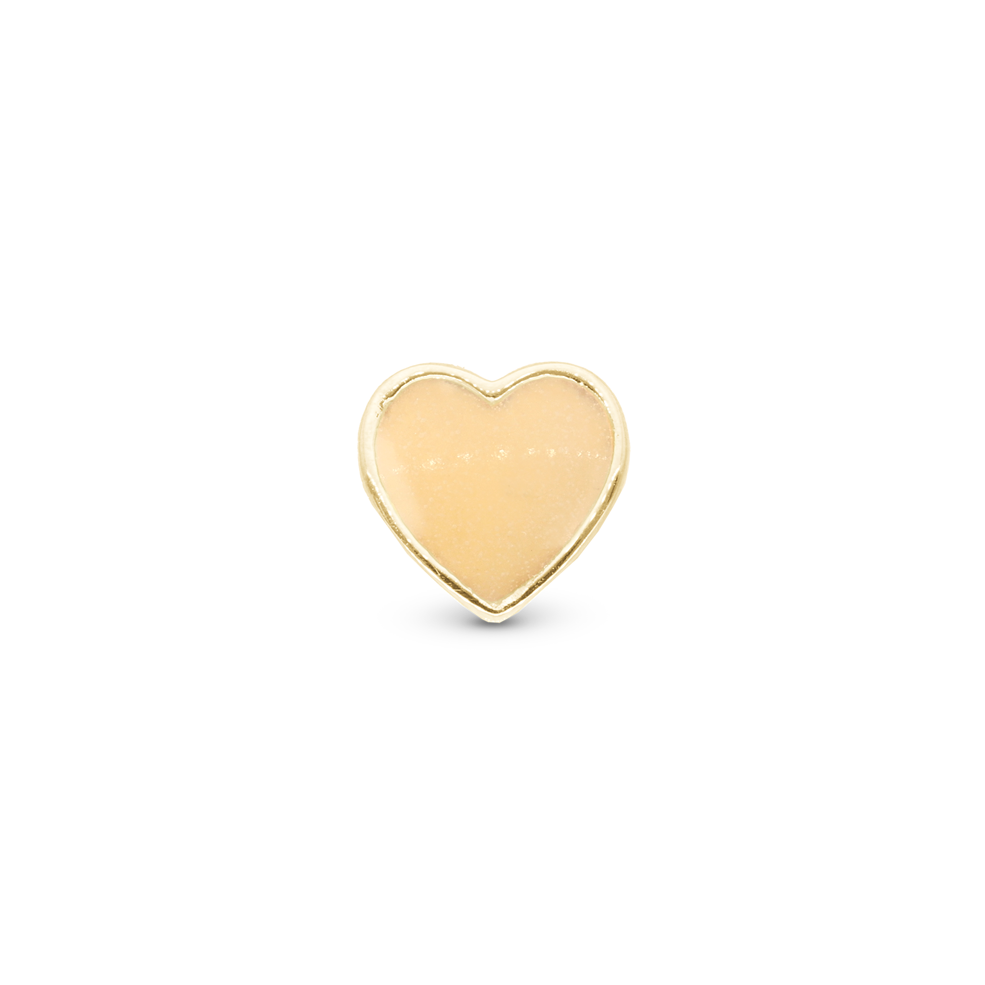Glow in the dark - Heart - Charm 4 mm for Bracelet - Polished Gold Plated Sterling Silver