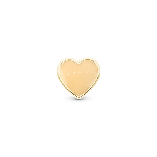 Glow in the dark - Heart - Charm 4 mm for Bracelet - Polished Gold Plated Sterling Silver