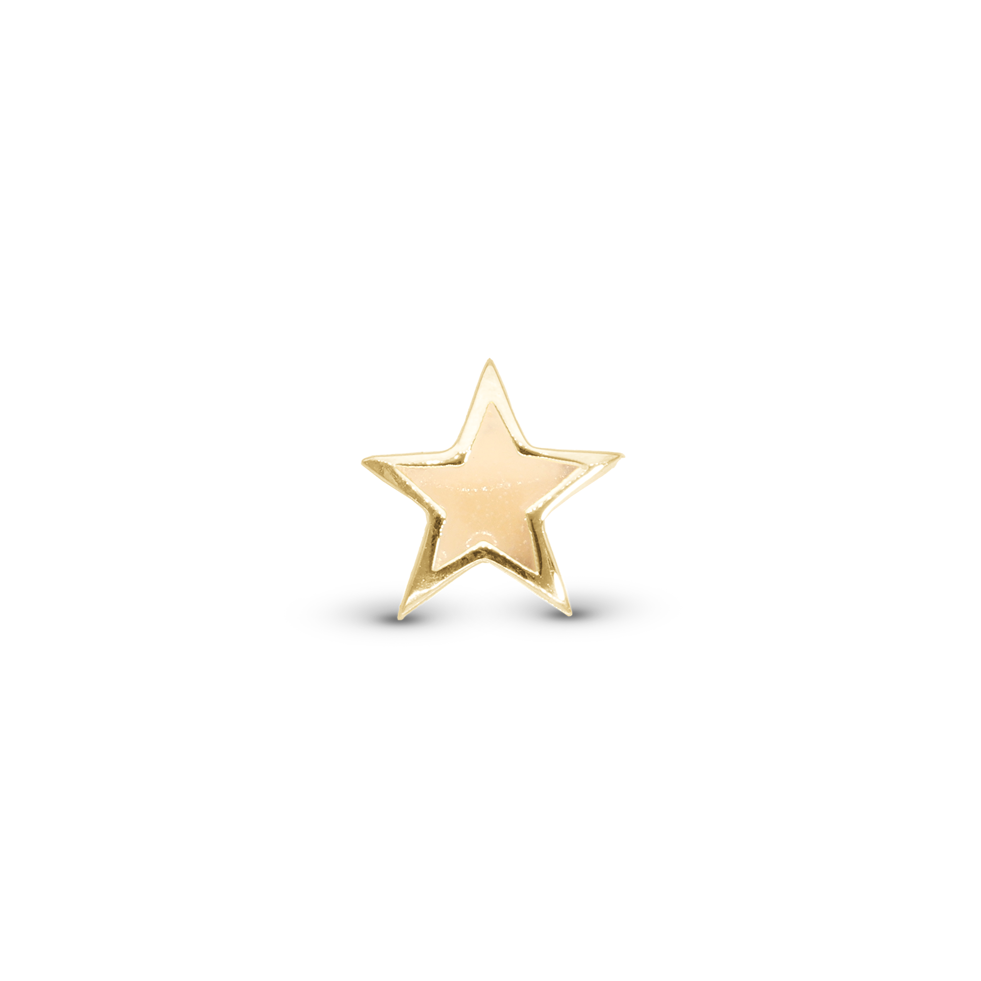 Glow in the dark - Star - Charm 4 mm for Bracelet - Polished Gold Plated Sterling Silver