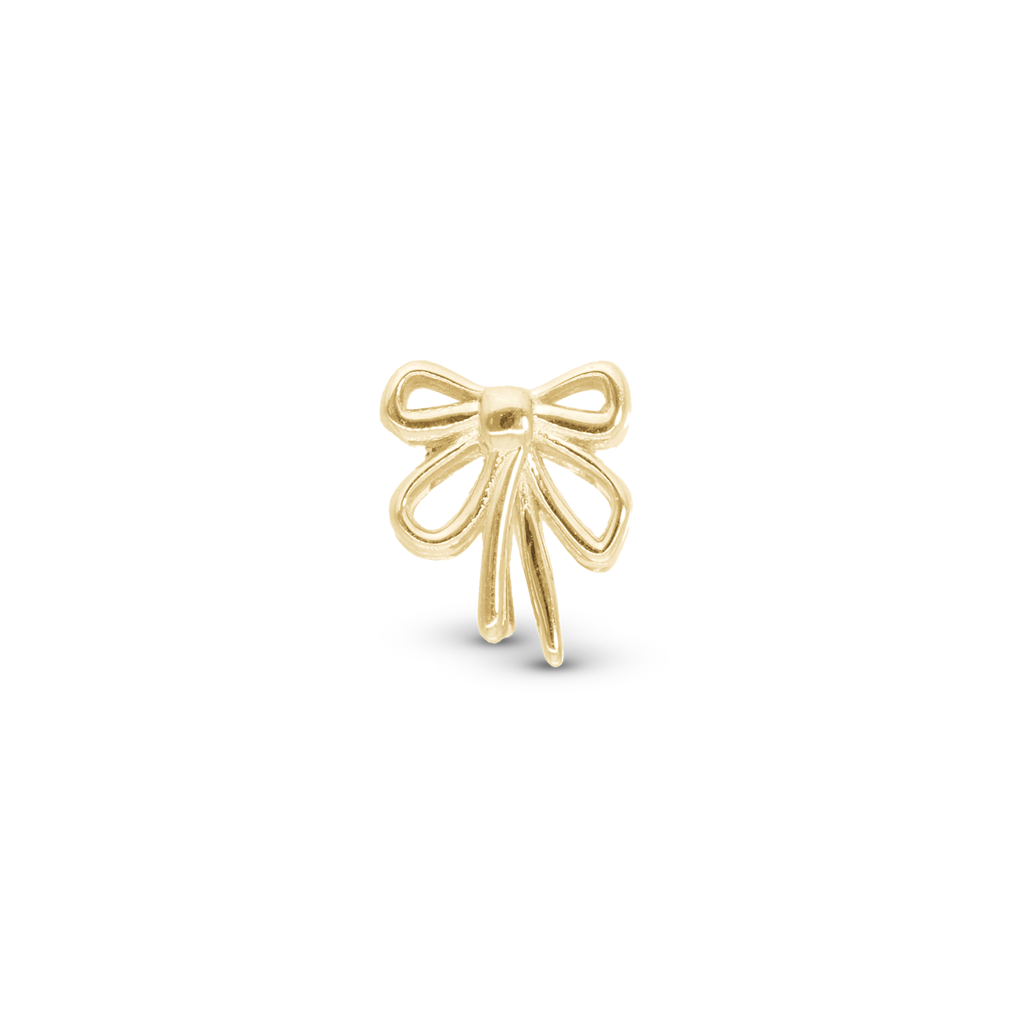 Bow - Charm 4 mm for Bracelet - Polished Gold Plated Sterling Silver
