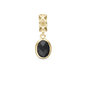 Moving Onyx - Drop Earring Charm 4 mm for Bracelet - Gold Plated Sterling Silver with 1 Onyx