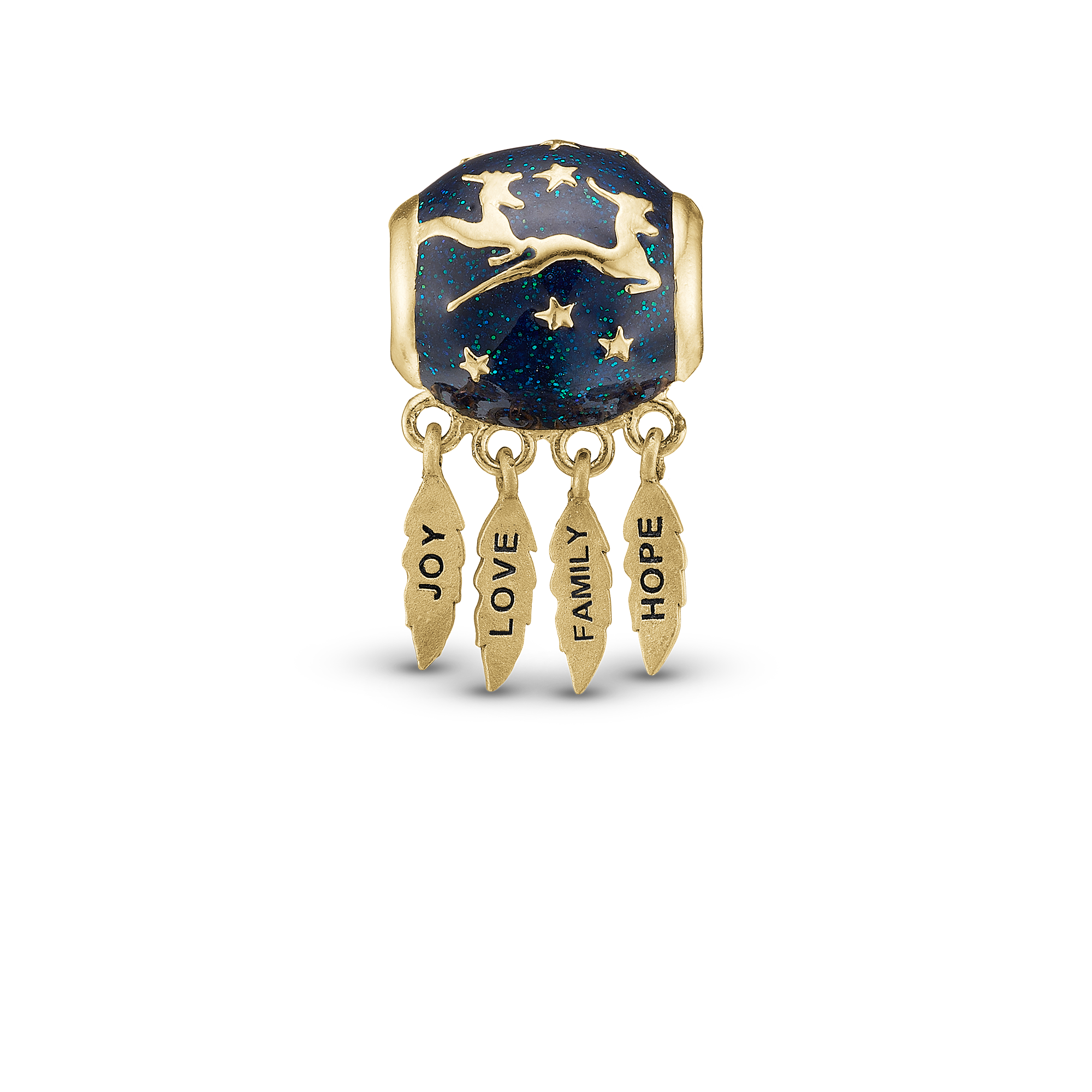 Min Allerbedste Jul - Charm 4 mm for Bracelet - Polished Gold Plated Sterling Silver