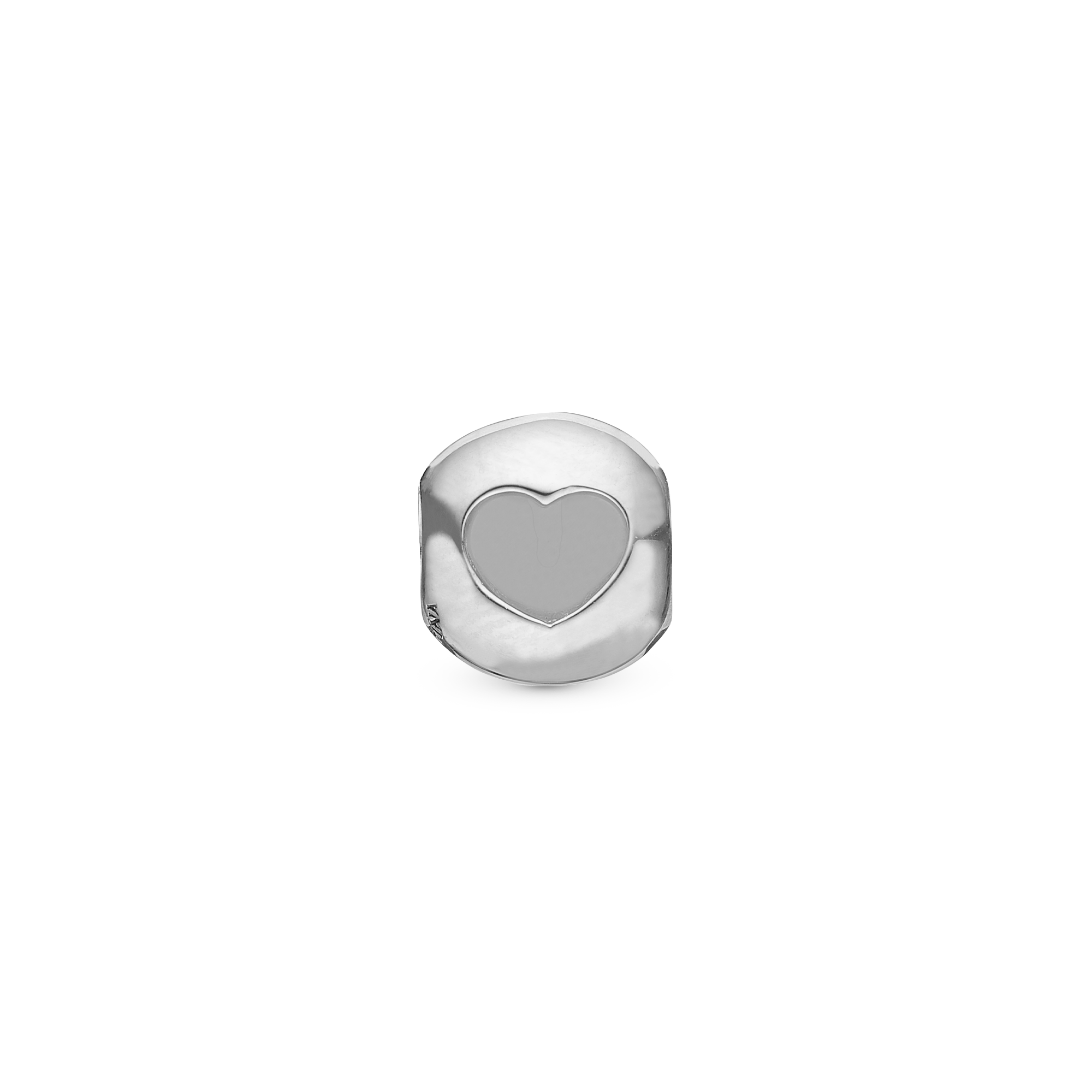 Open yoWatch Heart - Charm 4 mm for Bracelet - Polished Sterling Silver