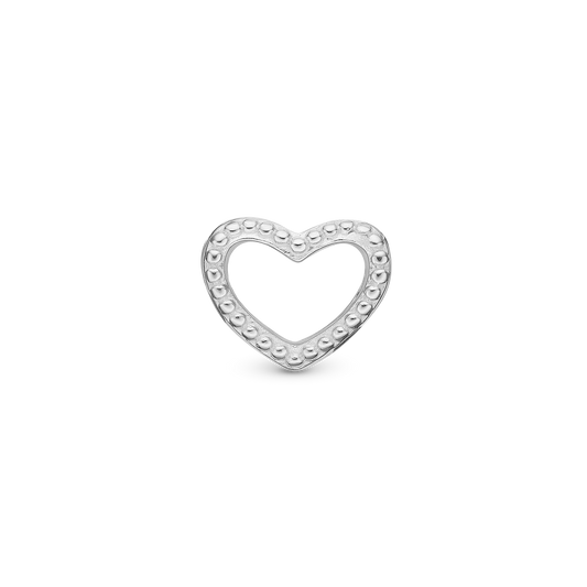 Heart Dots - Charm 4 mm for Bracelet - Polished Sterling Silver