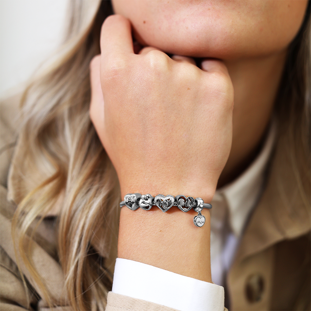 MOM Love Charms with sølvBracelet - CHRISTINA