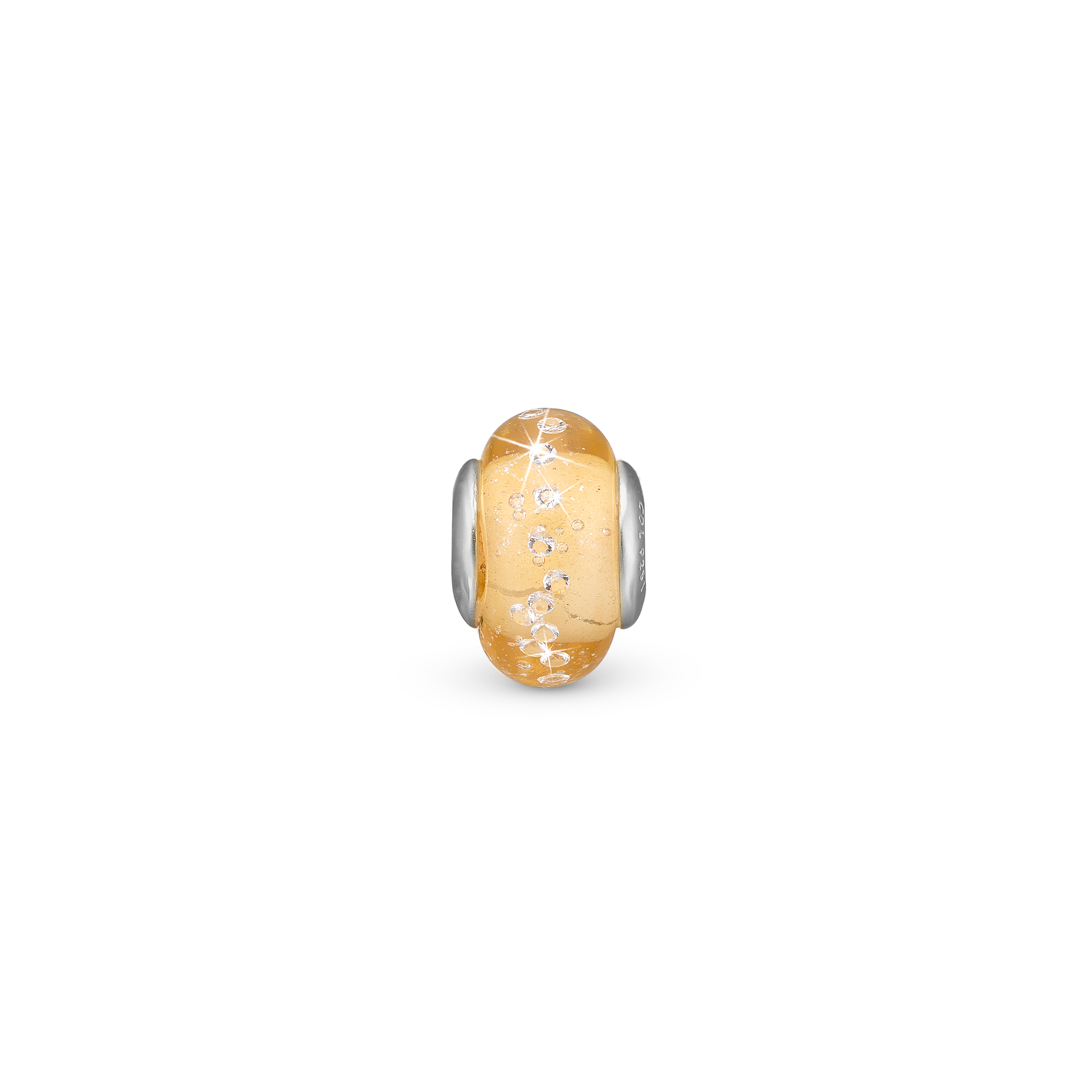 Golden Topaz Globe Charms with sølvBracelet - CHRISTINA