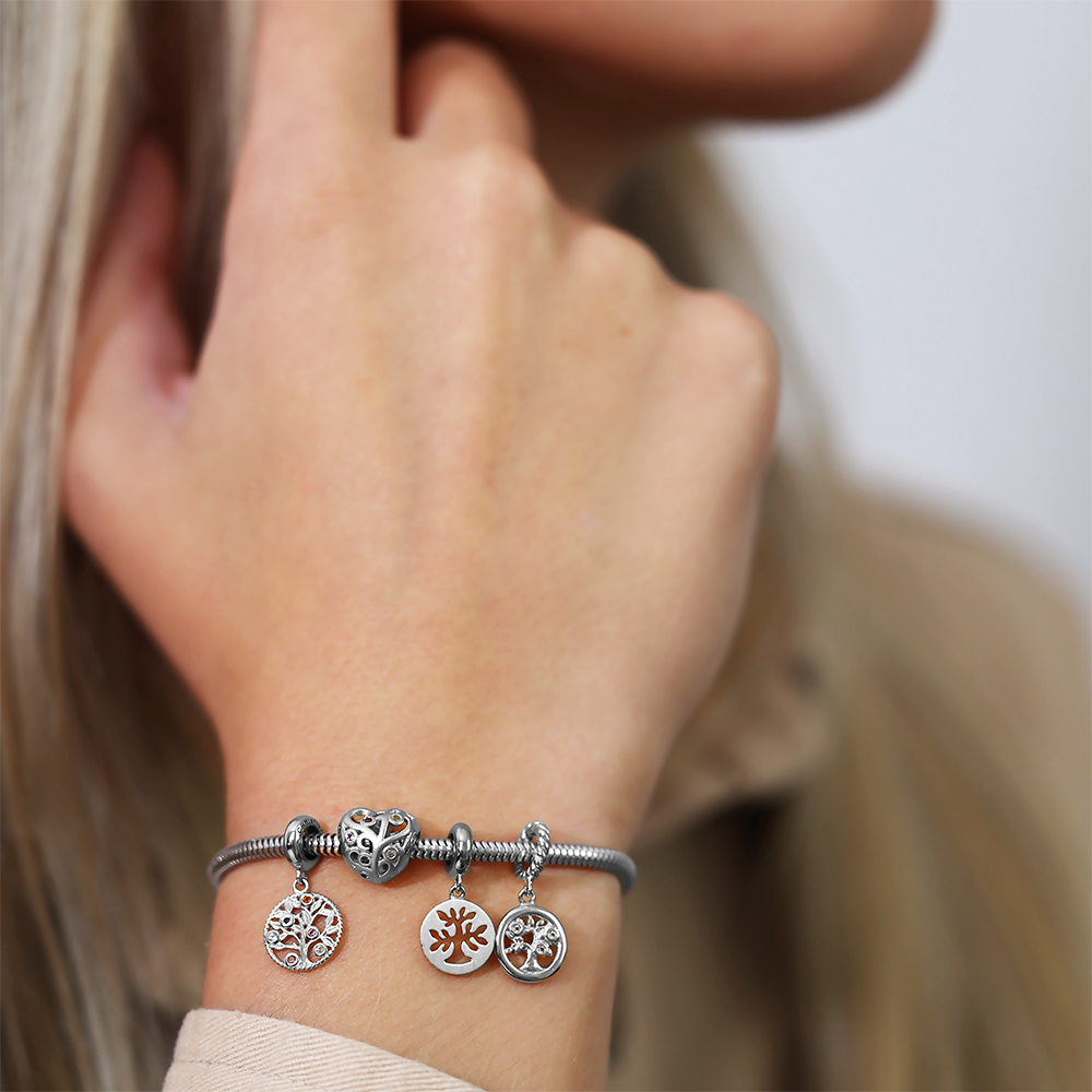 Topaz Tree of Life Charms with sølvBracelet - CHRISTINA