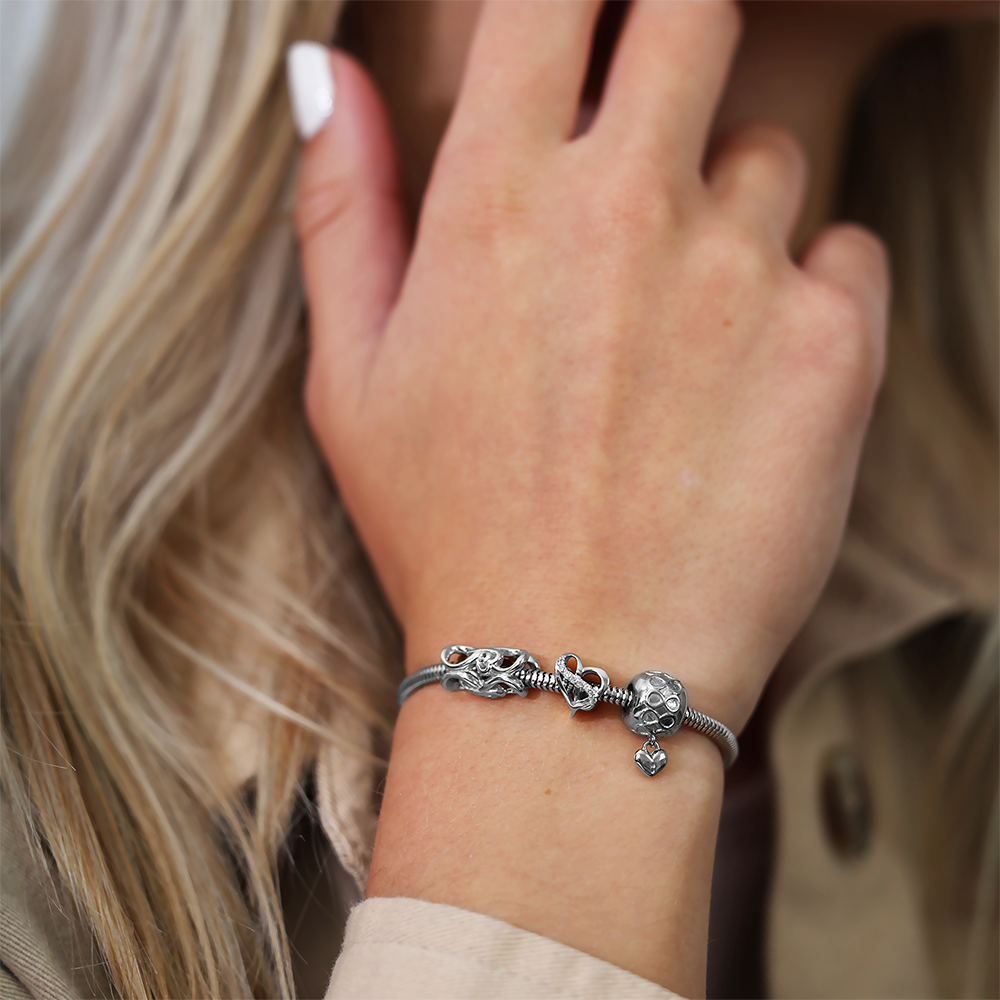 Mother & Child Love Charms with sølvBracelet - CHRISTINA