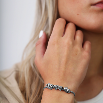 You and Me Charms with sølvBracelet - CHRISTINA