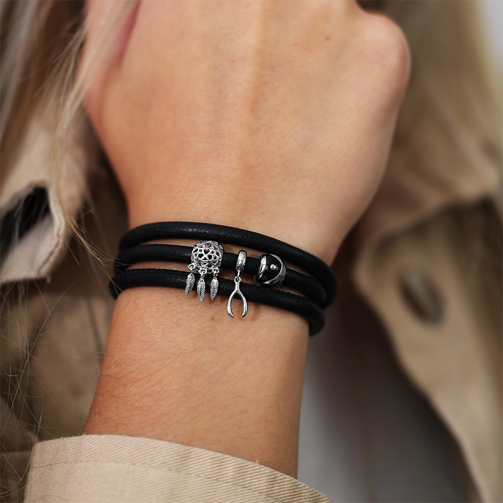 Yin & Yang Charms with sølvBracelet - CHRISTINA