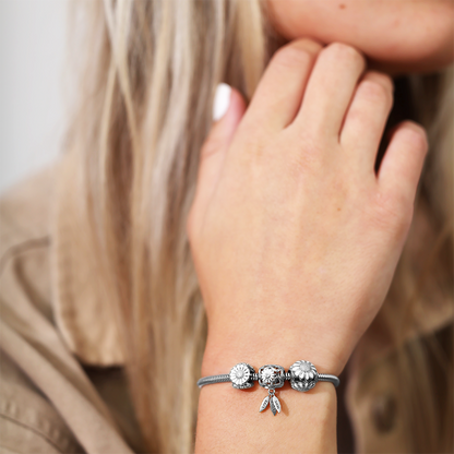 Marguerites Beauty Charms with sølvBracelet - CHRISTINA