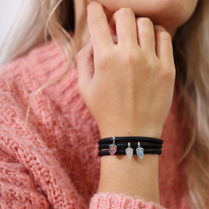 Blue Chalcedony charm sølv Charms with sølvBracelet - CHRISTINA