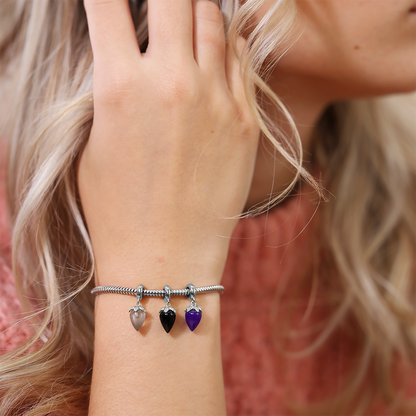 Grey Moonstone charm sølv Charms with sølvBracelet - CHRISTINA