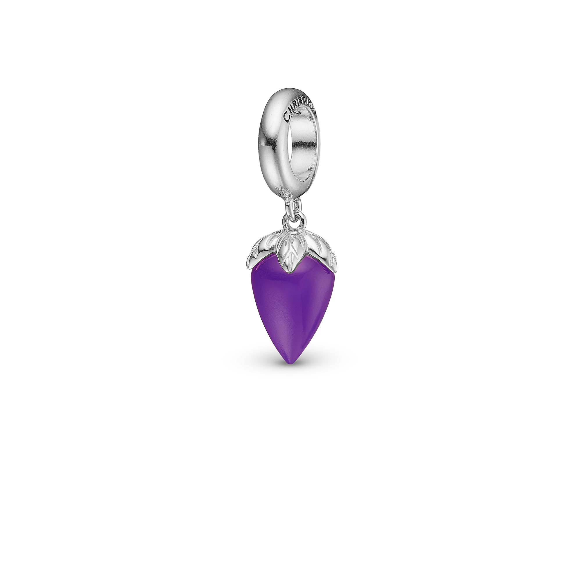 Purple Chalcedony charm sølv Charms with sølvBracelet - CHRISTINA
