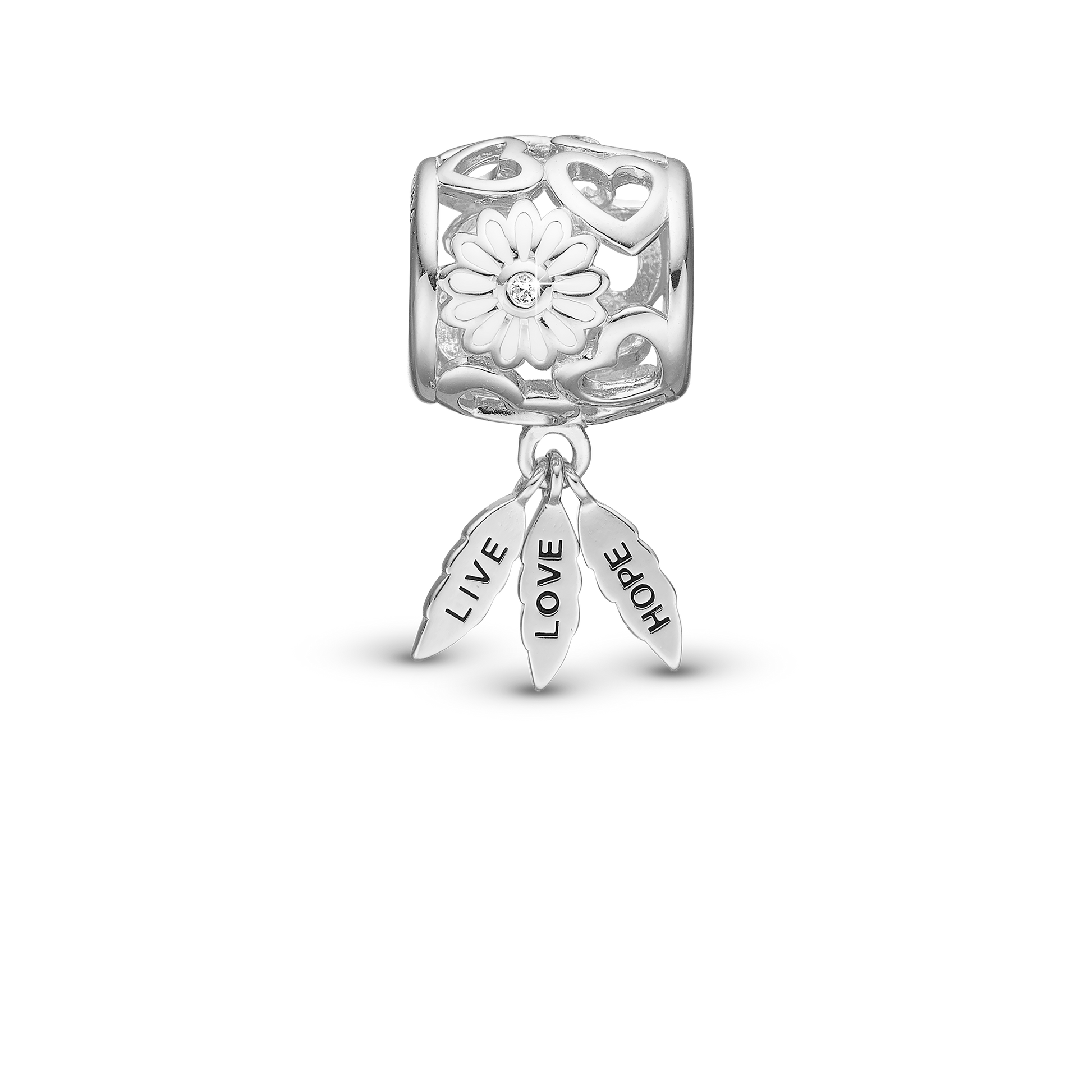 Live Love Hope Charms with sølvBracelet - CHRISTINA