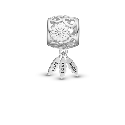Live Love Hope Charms with sølvBracelet - CHRISTINA