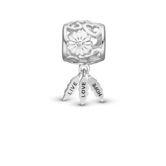 Live Love Hope Charms with sølvBracelet - CHRISTINA