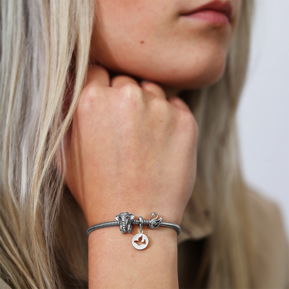 The Swan Charms with sølvBracelet - CHRISTINA