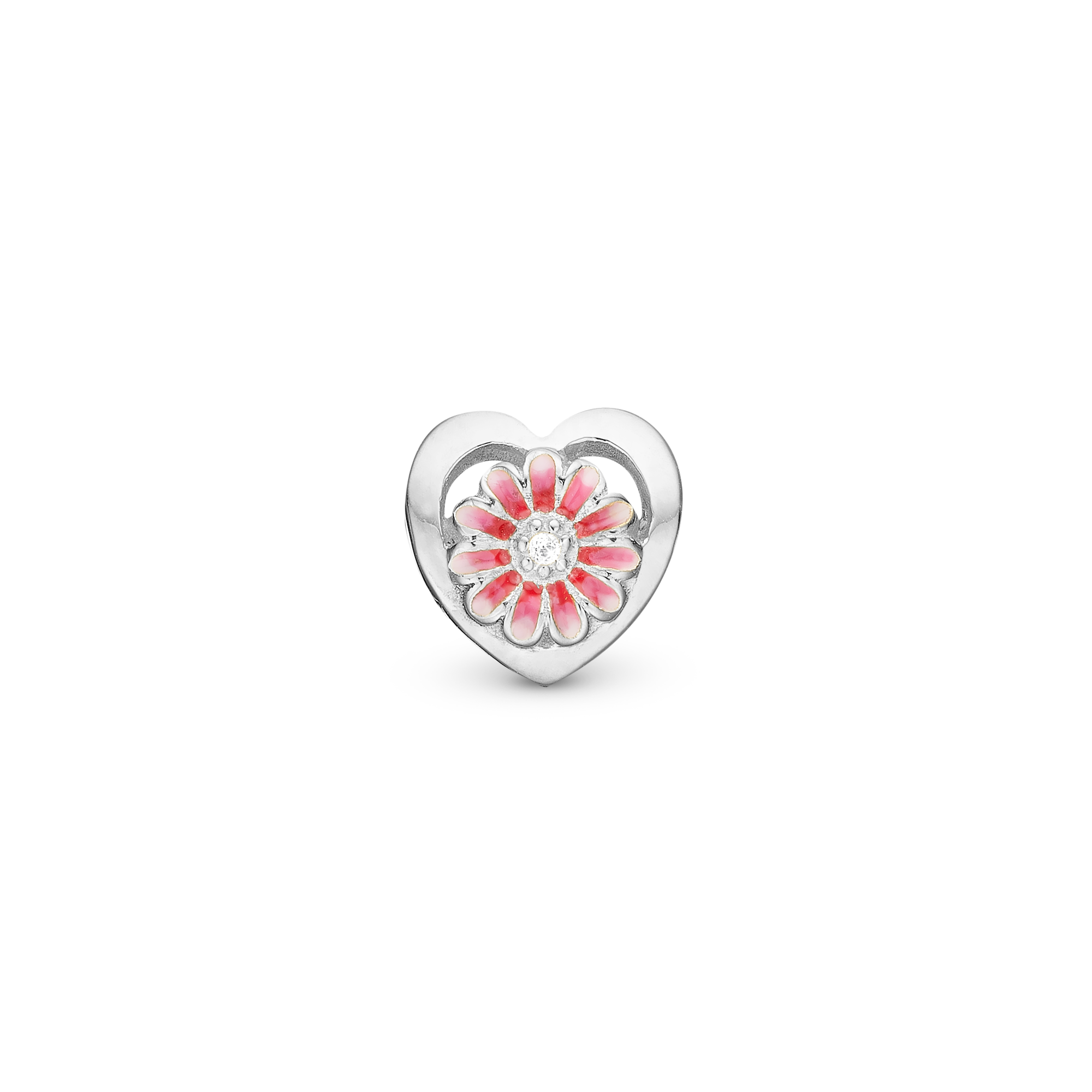 Pink Marguerite Charms with sølvBracelet - CHRISTINA