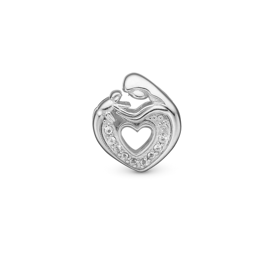 Mother & Child Heart Charms with sølvBracelet - CHRISTINA