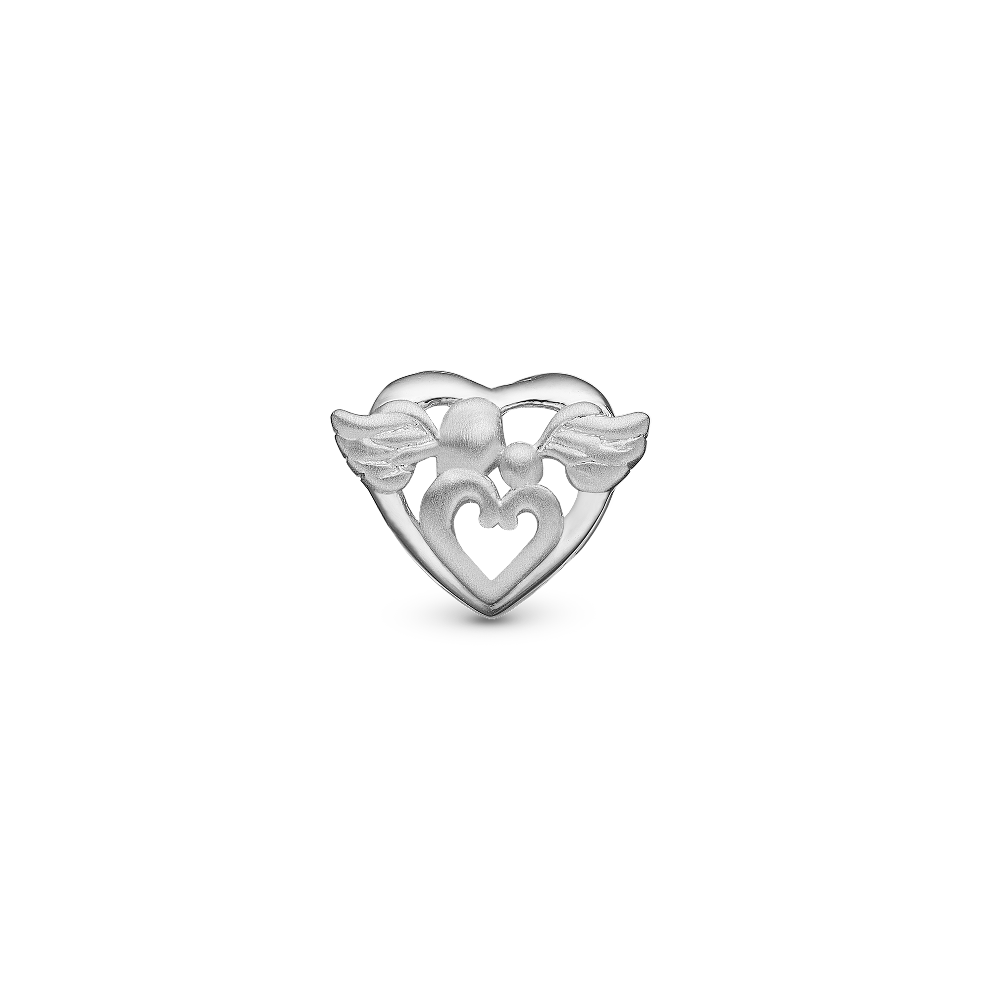 Guardian Angel - Charm 4 mm for Bracelet - Matte Sterling Silver