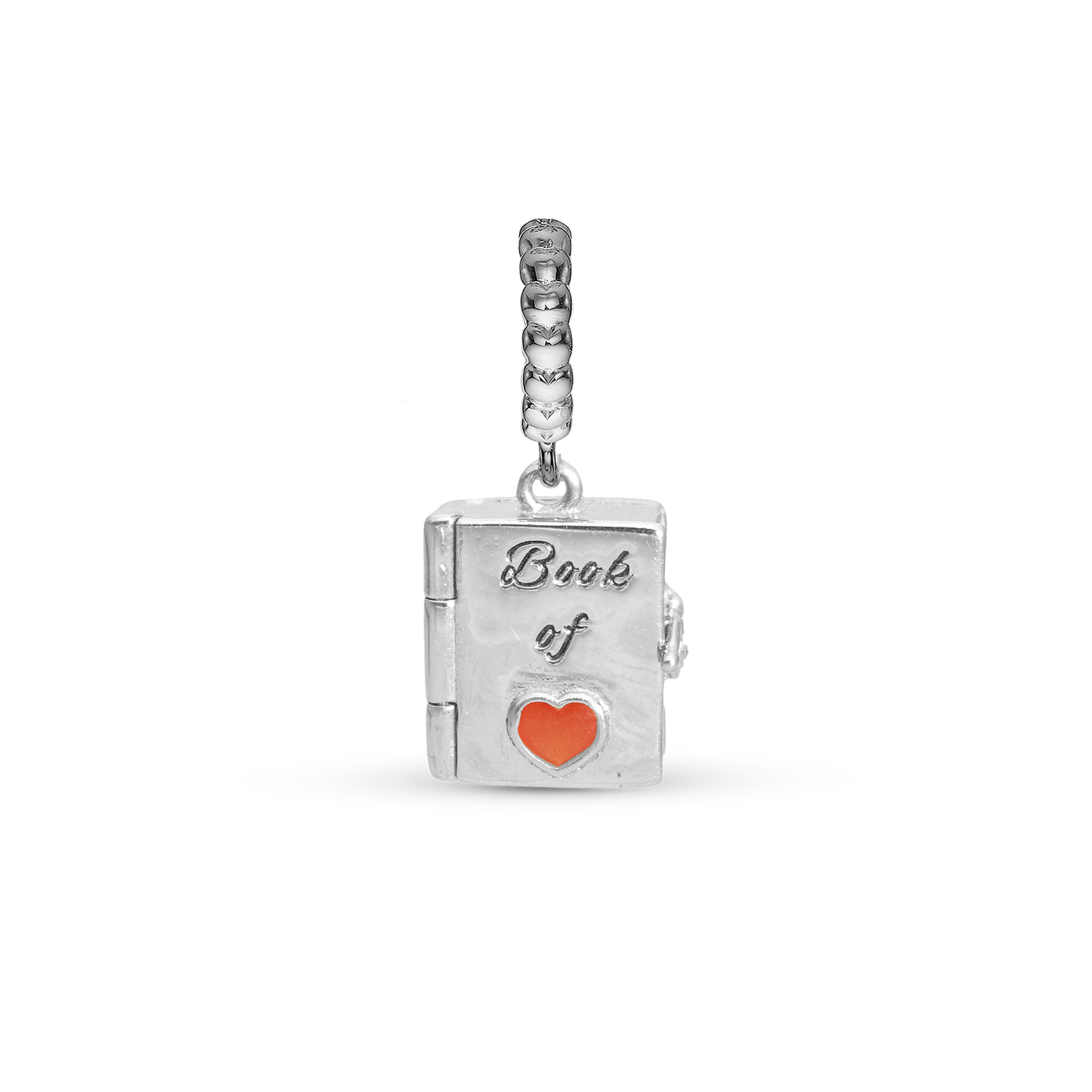 Book of Love - Dangle Charm 4 mm with Bracelet - Polished Sterling Silver