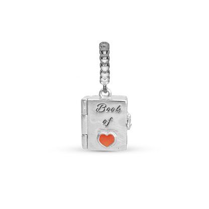 Book of Love - Dangle Charm 4 mm with Bracelet - Polished Sterling Silver