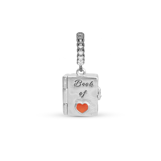 Book of Love - Dangle Charm 4 mm with Bracelet - Polished Sterling Silver