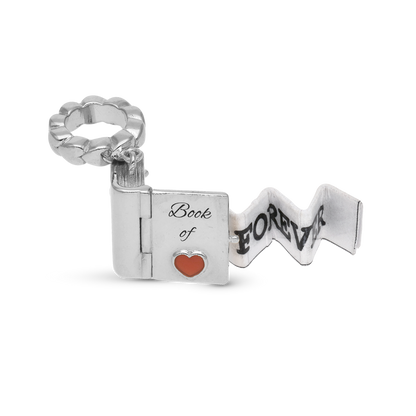 Book of Love - Dangle Charm 4 mm with Bracelet - Polished Sterling Silver