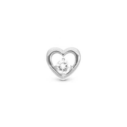 Lovingly - Charm 4 mm with Bracelet - Polished Sterling Silver with 1 Cubic Zirconia