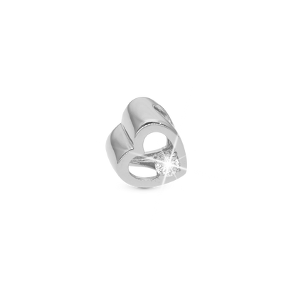 Lovingly - Charm 4 mm with Bracelet - Polished Sterling Silver with 1 Cubic Zirconia