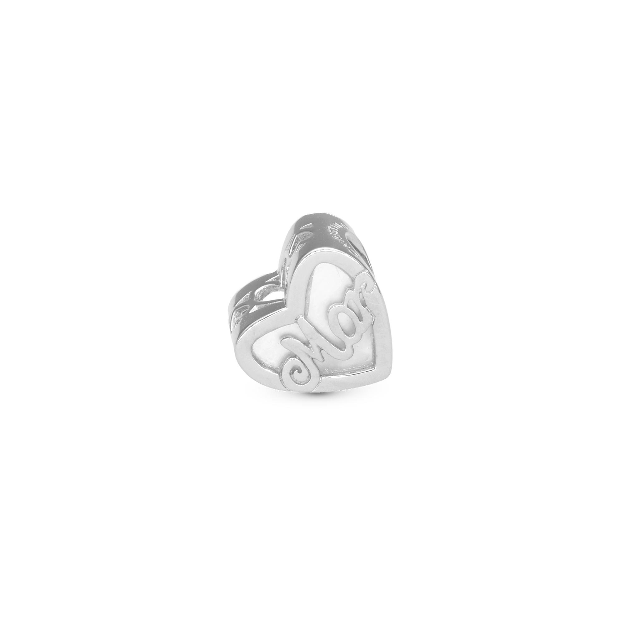 The World best Mom - Charm 4 mm with Bracelet - Polished Sterling Silver with Pearlmor