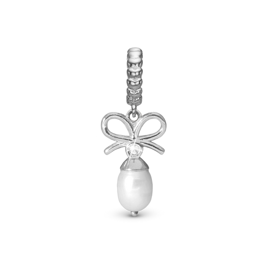 Celebrate - Dangle Charm 4 mm with Bracelet - Polished Sterling Silver with 1 Cubic Zirconia