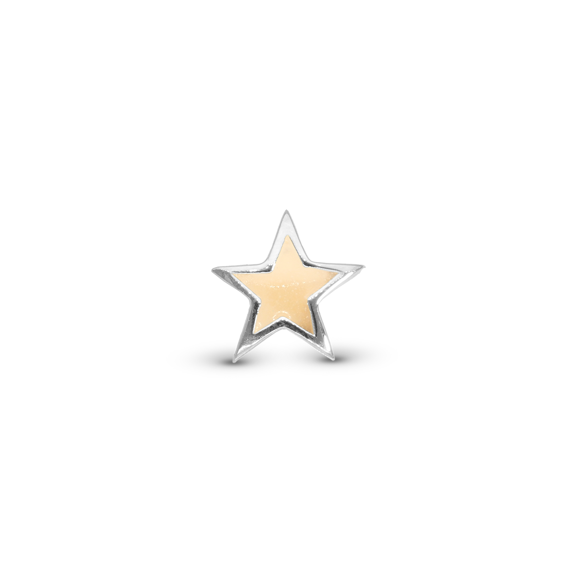 Glow in the dark - Star - Charm 4 mm for Bracelet - Polished Sterling Silver