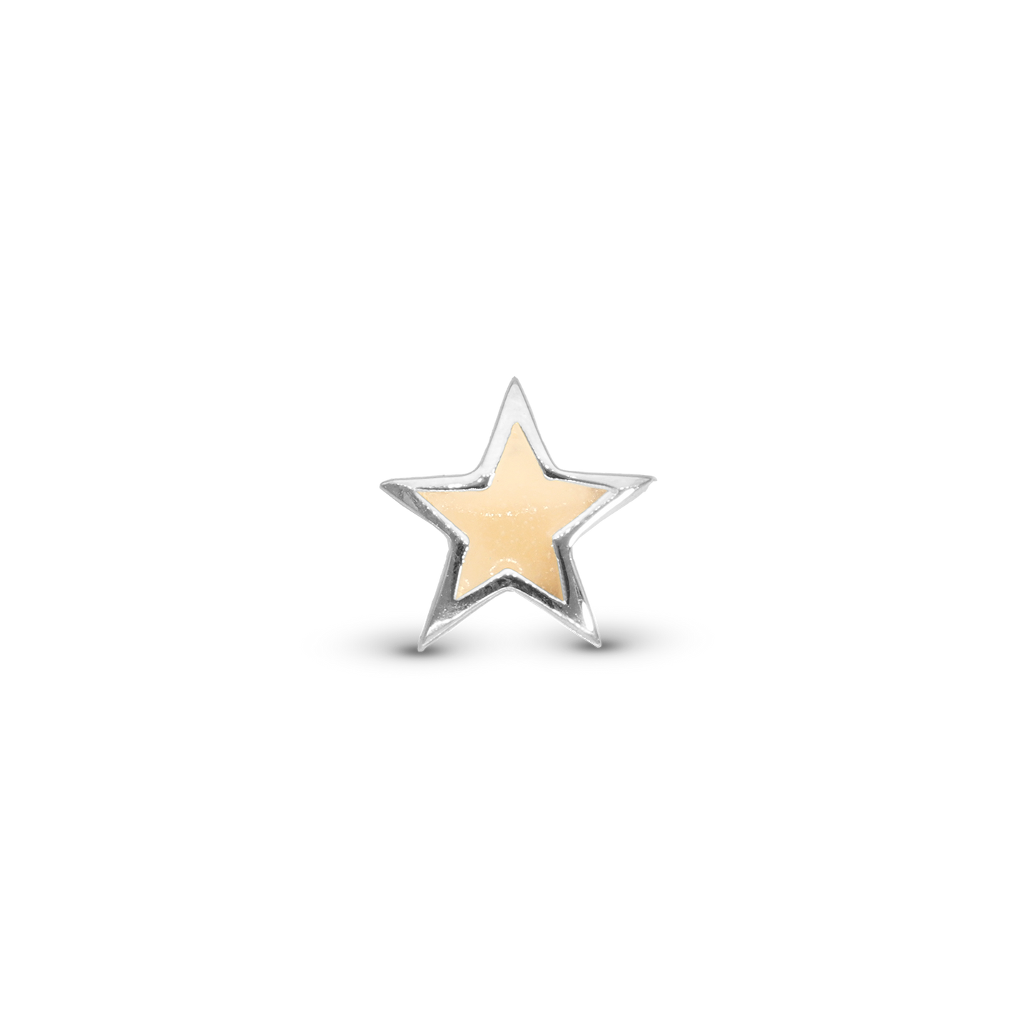 Glow in the dark - Star - Charm 4 mm for Bracelet - Polished Sterling Silver