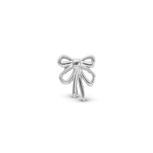 Bow - Charm 4 mm for Bracelet - Polished Sterling Silver