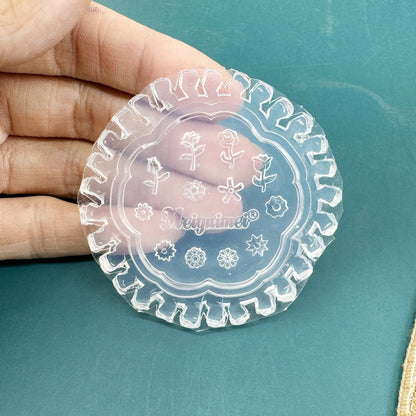 Silikon-Manikürform mit Blumenmotiv (nicht weißlich)