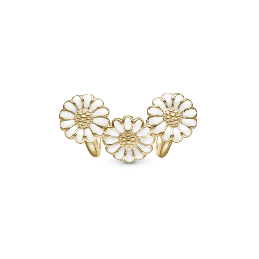 White Marguerite Trinity Charms til læderarmbånd - CHRISTINA