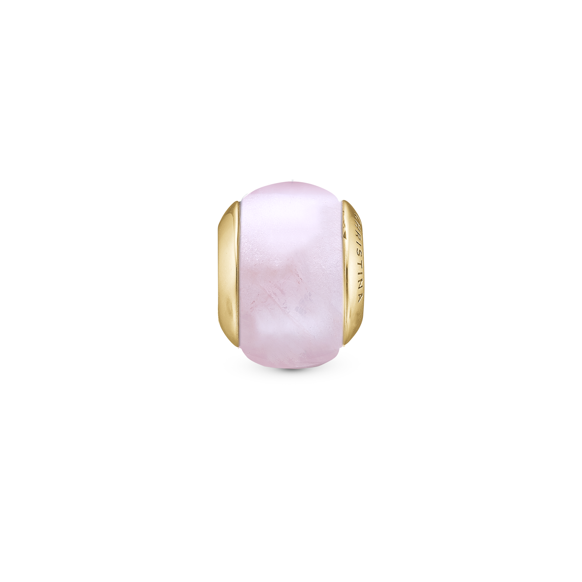 White Mosaic Magic Charm 6 mm for Classic Leather Bracelet - Gold Plated Sterling Silver