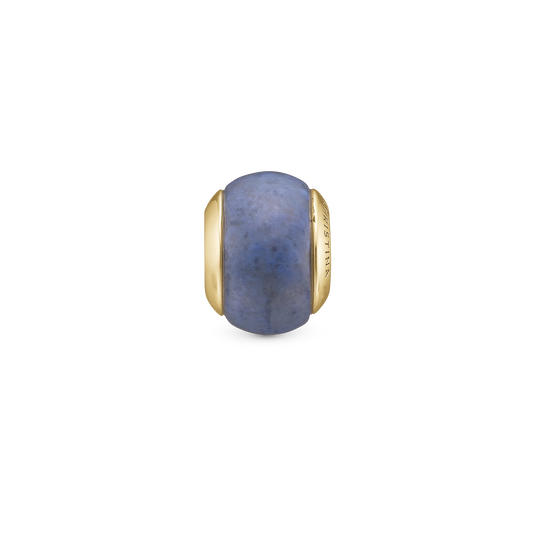 Sodalite Magic Charm 6 mm for Classic Leather Bracelet - Gold Plated Sterling Silver