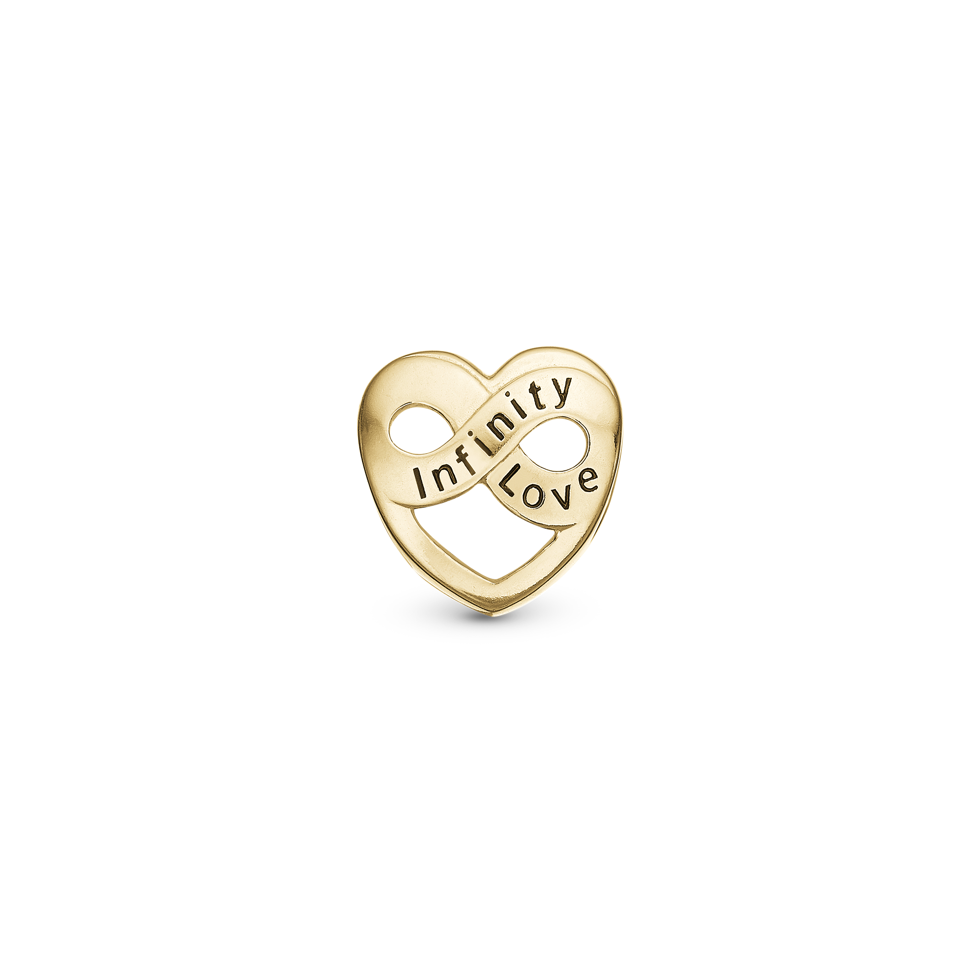 Infinity Love Charm 6 mm for Classic Leather Bracelet - Polished Gold Plated Sterling Silver