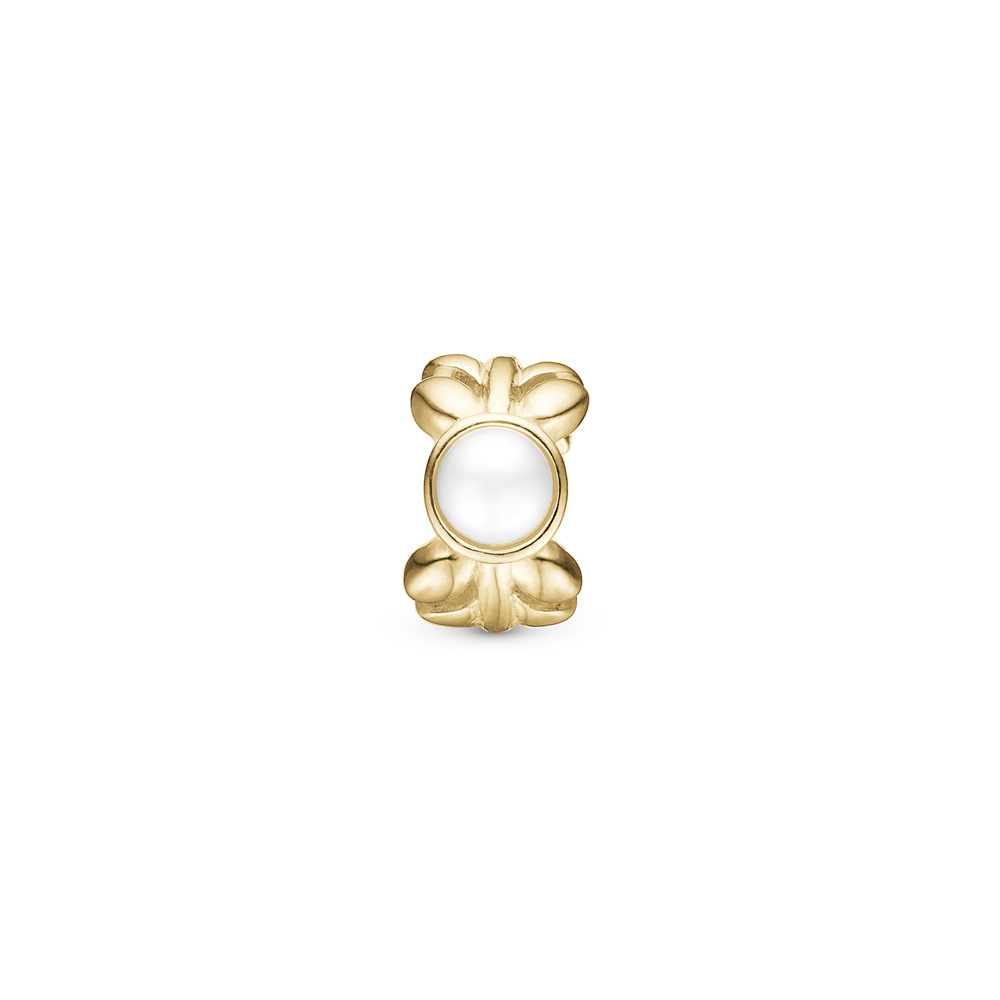Pearl & NatWatche Charm 6 mm for Classic Leather Bracelet - Gold Plated Sterling Silver with 1 Ferskvandsperle