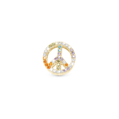 Sparkling Love Charm 6 mm for Classic Leather Bracelet – Polished Gold-Plated Sterling Silver with Cubic Zirconia