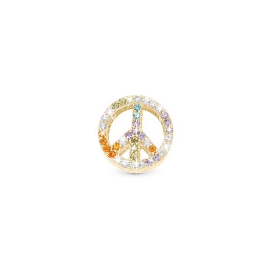 Sparkling Love Charm 6 mm for Classic Leather Bracelet – Polished Gold-Plated Sterling Silver with Cubic Zirconia