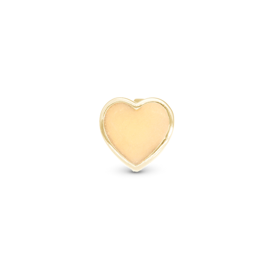 Glow in the dark - Heart Charm 6 mm for Classic Leather Bracelet - Polished Gold Plated Sterling Silver