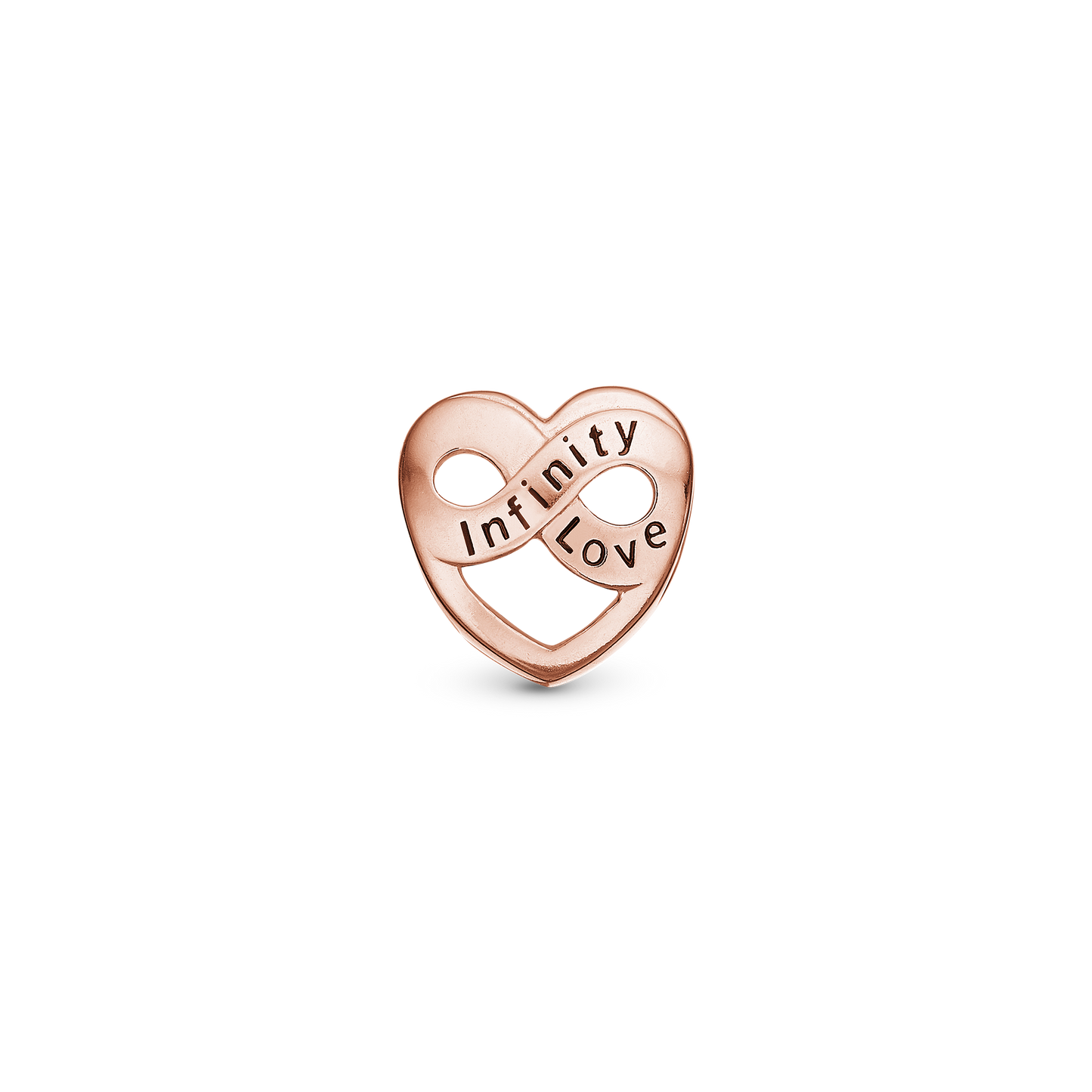 Infinity Love Charm 6 mm for Classic Leather Bracelet - Polished Rose Gold Plated